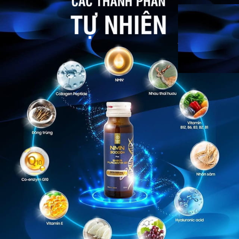 [Voucher] Nước uống NMN 30000+ Plus Shika Placenta EX Hỗ trợ sức khoẻ