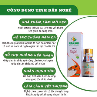 Tinh dầu Nghệ nguyên chất - Hoa Nén - Làm đẹp da, giảm sẹo, thâm - 10ml