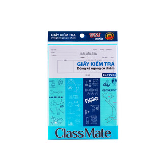 Giấy Kiểm Tra Kẻ Ngang Có Chấm CLASSMATE Thiết Kế Toán Ký Hóa, Bề Mặt Láng Mịn, Viết Êm Tay CL-TP204