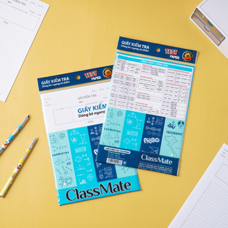 Giấy Kiểm Tra Kẻ Ngang Có Chấm CLASSMATE Thiết Kế Toán Ký Hóa, Bề Mặt Láng Mịn, Viết Êm Tay CL-TP204