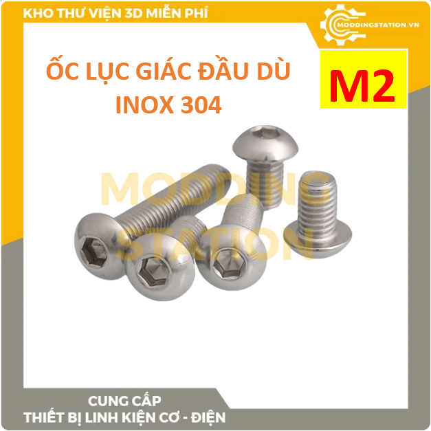 Ốc Lục giác đầu DÙ inox 304 size M2x3, M2x4, M2x5, M2x6, M2x8, M2x10 ...