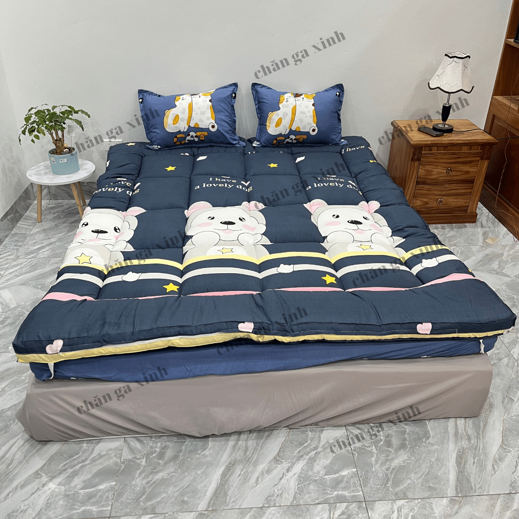 Nệm topper cao cấp mềm mại êm ái cao có chun bo góc đủ size đệm topper ...
