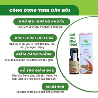 Tinh dầu Hoa Hồi nguyên chất - Hoa Nén - Kh.ử mùi, gi.ảm ẩm mốc, đuổi muỗi -10ml