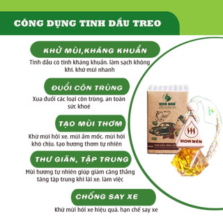 Tinh dầu treo xe Quế nguyên chất - Hoa Nén - Khử mùi, thư gi.ãn, giảm say xe - 8ml