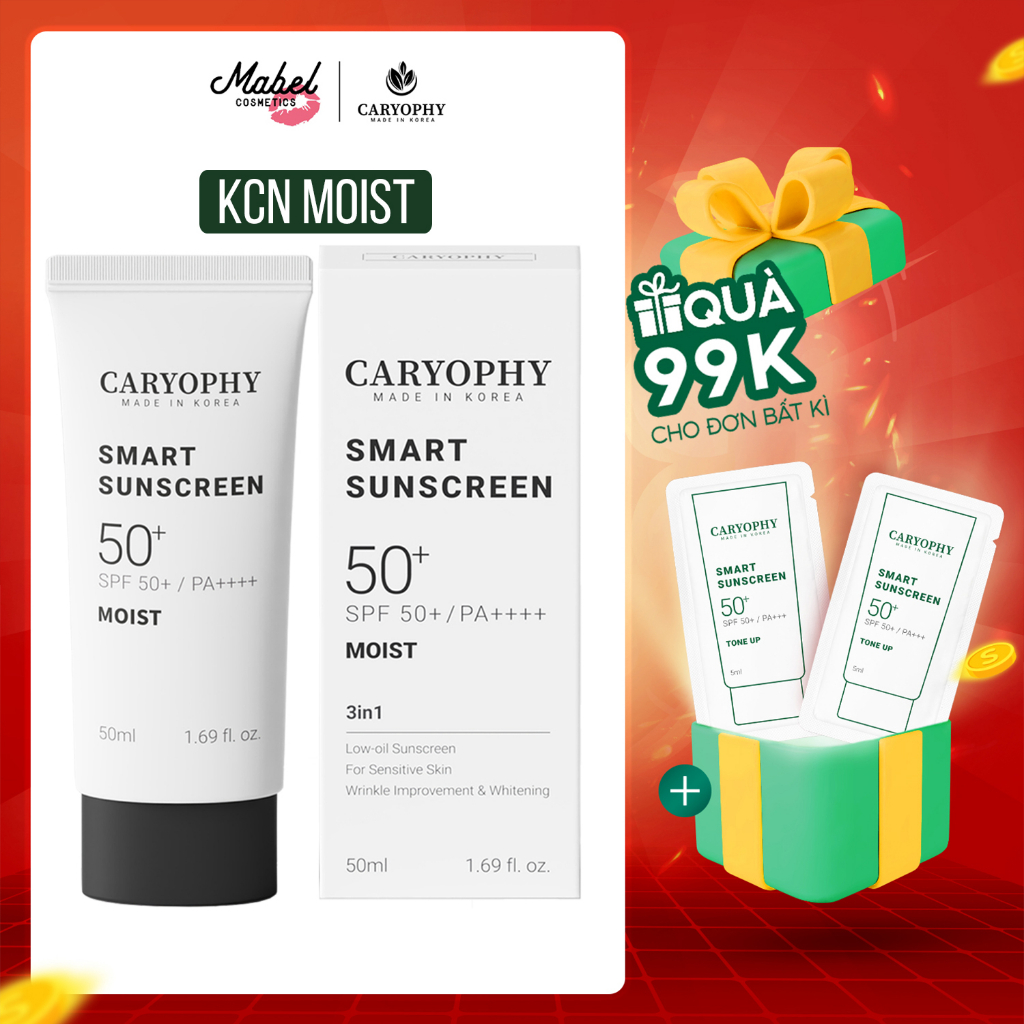 Kem chống nắng da mụn Caryophy Smart Moist Sunscreen SPF50+/PA++++ 50ml