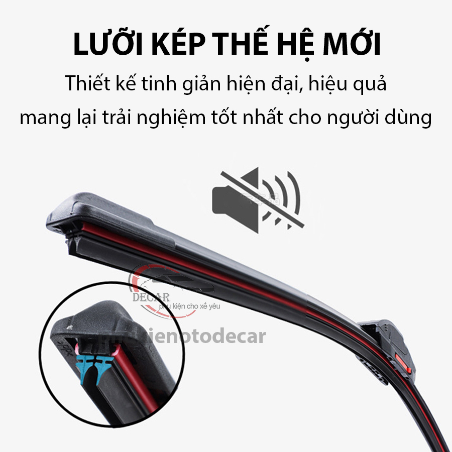 Thanh gạt mưa lưỡi kép cao cấp,cần gạt kính nước mưa 2 lưỡi khung mềm ô tô SUZUKI XL7, ERTIGA, VITARA, SWIFT, CELERIO