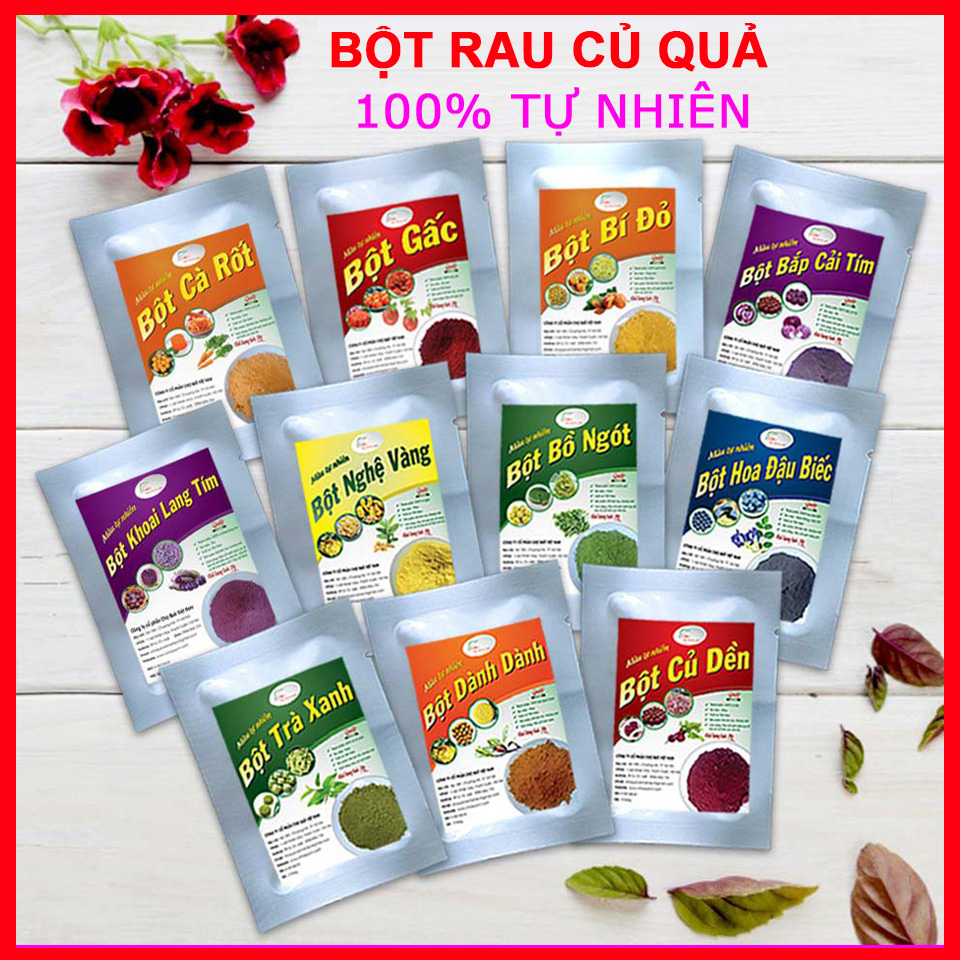 Bột rau củ quả/bột tạo màu thực phẩm 100% tự nhiên gói 10g dùng làm ...