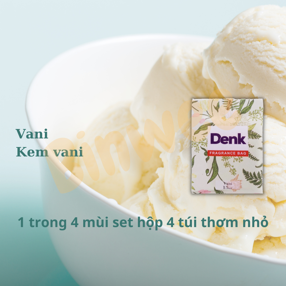 Túi thơm để tủ quần áo Denkclin hộp 4 gói mùi hoa thiên nhiên thơm phòng ngủ treo xe nhà vệ sinh