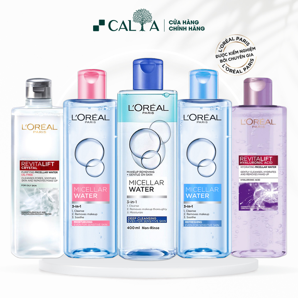 Nước Tẩy Trang LOreal Dành Cho Mọi Loại Da, Làm Sạch Sâu, Dưỡng Ẩm - Loreal 3 In 1 Micellar Water 400ml