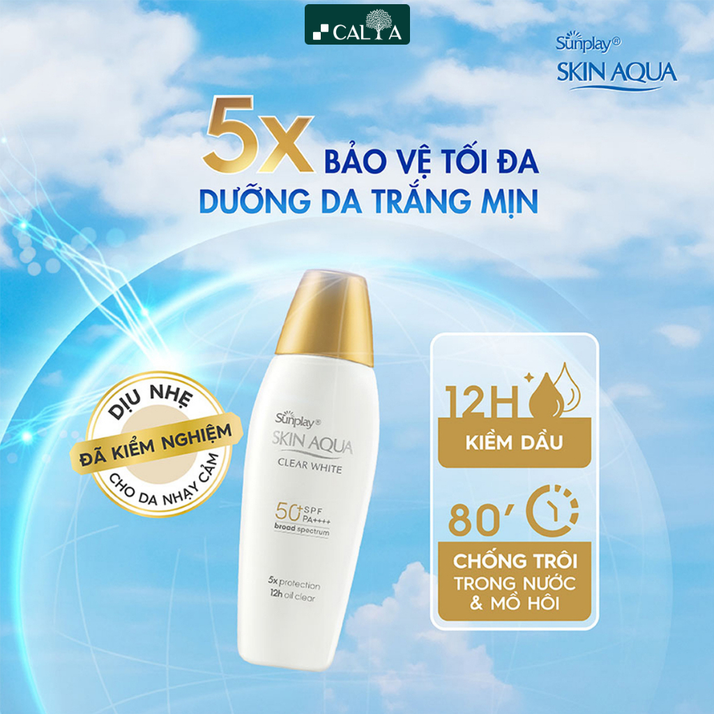 Ảnh Kem Chống Nắng Sunplay Nắp Đồng Kiềm Dầu Trắng Da - Sunplay Skin Aqua Clear White SPF50+, PA++++ 55g 4