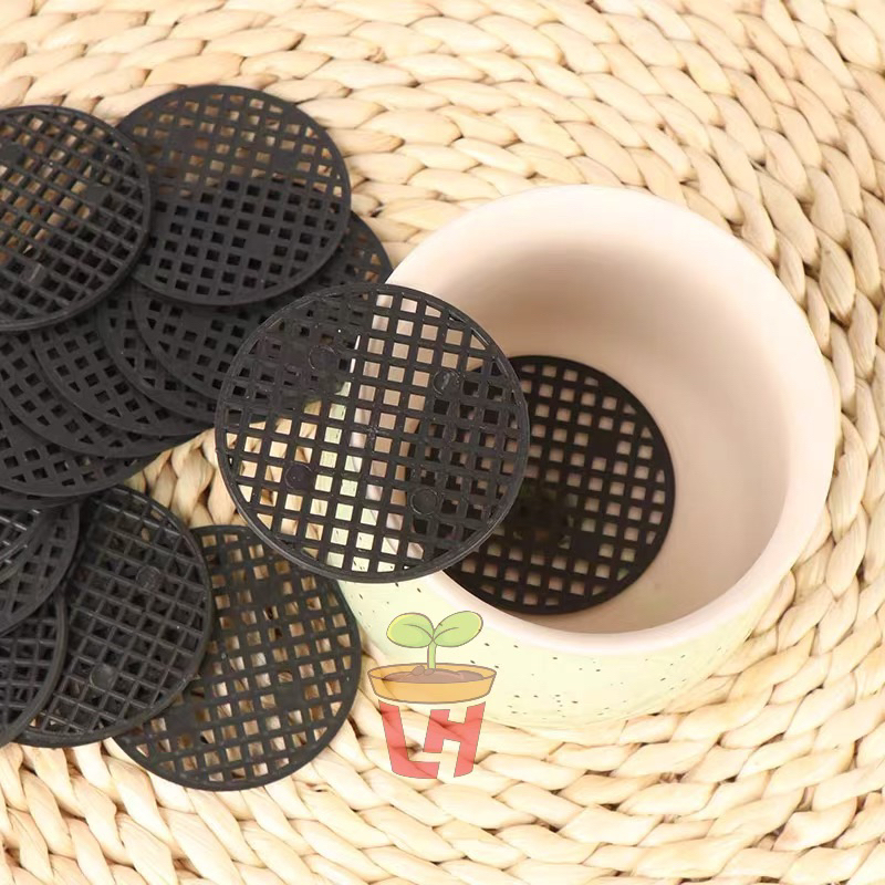 Miếng lưới nhựa lót đáy chậu nhiều cỡ (10 miếng), ngăn đất và giá thể ...