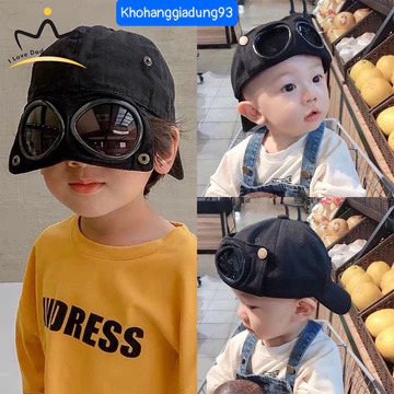 Mũ Lưỡi Trai Phi Công Unisex - Mũ Lưỡi Trai Có Kính Chống Nắng Cho Bé,Nón Lưỡi Trai Có Kính Hot Trend Form Mềm Kute Nha