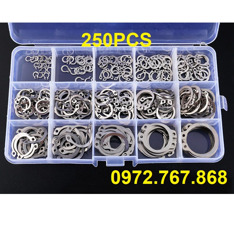 (Hộp 250 Cái) Phe chặn trục inox 304 nhiều kích cỡ | Shopee Việt Nam