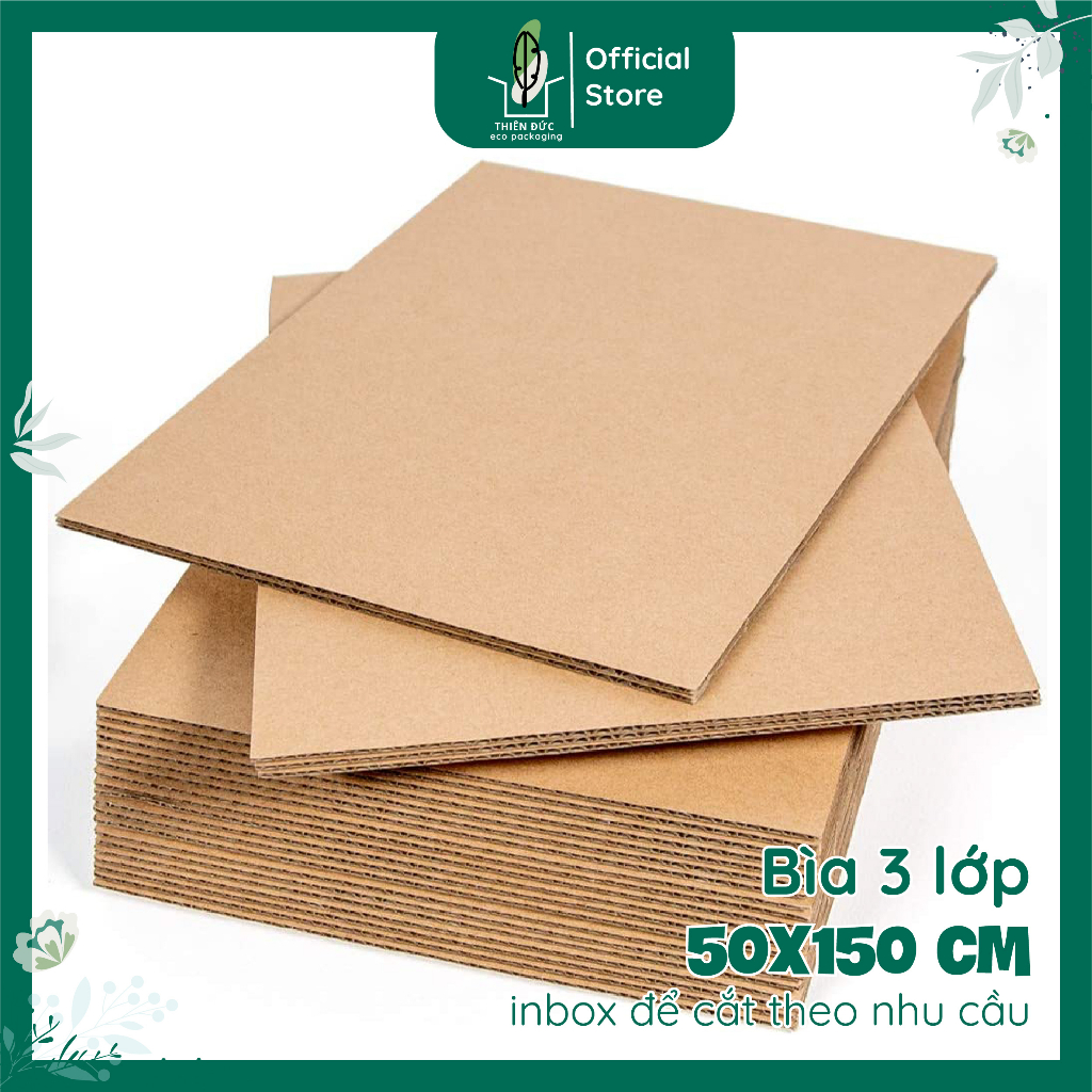 50 cm x 1.5m Bìa carton 2 tấm. Giấy bìa cạc tông đóng gói hàng, cattong ...