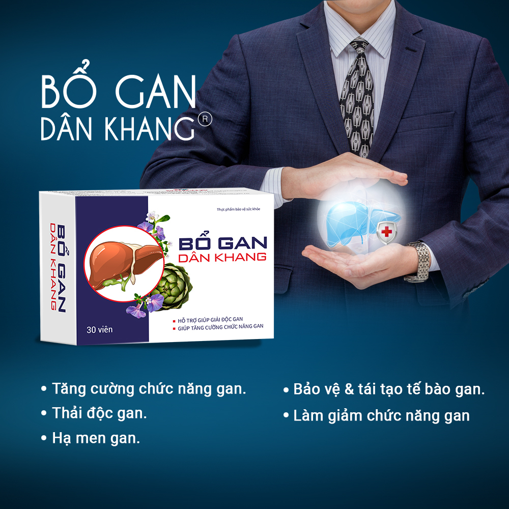 Viên Uống Giải Độc, Tăng Cường Chức Năng Gan Bổ Gan Dân Khang Hộp 3 Vỉ X 10 Viên