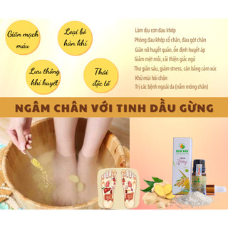 Tinh dầu Gừng nguyên chất - Hoa Nén - Hương nồng ấm, tăng đề kháng, ngâm chân -10ml