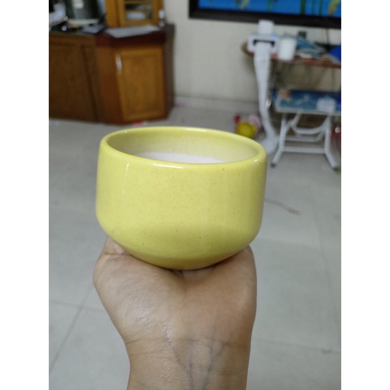 Chậu sứ Bát Tràng men mát dáng tròn (Chậu gốm sứ kim cương) cỡ nhỏ trồng cây,trồng sen đá siêu đẹp