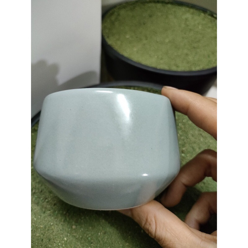 Chậu sứ Bát Tràng men mát dáng tròn (Chậu gốm sứ kim cương) cỡ nhỏ trồng cây,trồng sen đá siêu đẹp