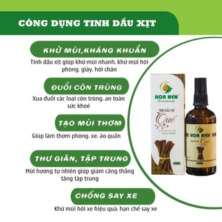 Chai xịt tinh dầu Quế 100ml - Hoa Nén - Nồng ấm thiên nhiên, khử mùi, ẩm mốc, đuổi muỗi, thơm phòn.g
