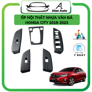 Ốp nội thất xe Honda City 2019-2023,Mẫu vân gỗ Nhựa ABS chống xước, bảo vệ nội thất