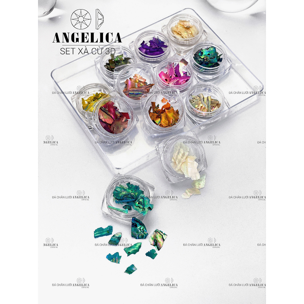 Xà cừ 3D mỏng trang trí móng ANGELICA SXC