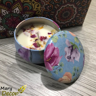 Sẵn Hộp Quà Tặng Set 4) Nến Thơm Hoa Khô Thiên Nhiên CHỌN HƯƠNG (Quà tặng)