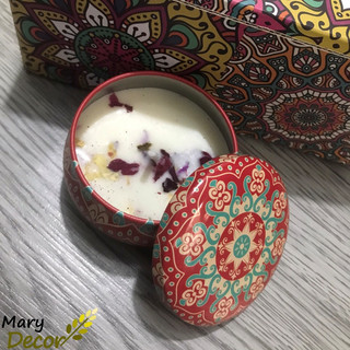 Sẵn Hộp Quà Tặng Set 4) Nến Thơm Hoa Khô Thiên Nhiên CHỌN HƯƠNG (Quà tặng)