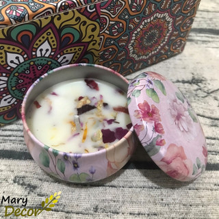 Sẵn Hộp Quà Tặng Set 4) Nến Thơm Hoa Khô Thiên Nhiên CHỌN HƯƠNG (Quà tặng)