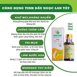 Tinh dầu Hoa Ngọc Lan Tây (Ylang) nguyên chất - Hoa Nén - Hương sang trọng, thư giãn - 30ml