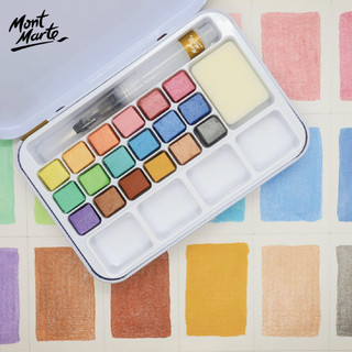 [Hỏa tốc HCM] Màu nước cao cấp nhũ ánh kim hộp thiếc kèm cọ - Premium Metallic Watercolour Set