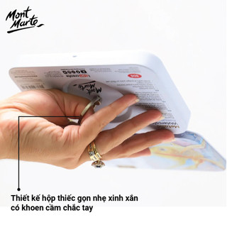 [Hỏa tốc HCM] Màu nước cao cấp nhũ ánh kim hộp thiếc kèm cọ - Premium Metallic Watercolour Set