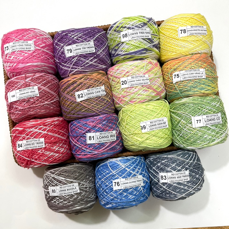 Sợi Cotton Việt Nam 1mm Màu Loang