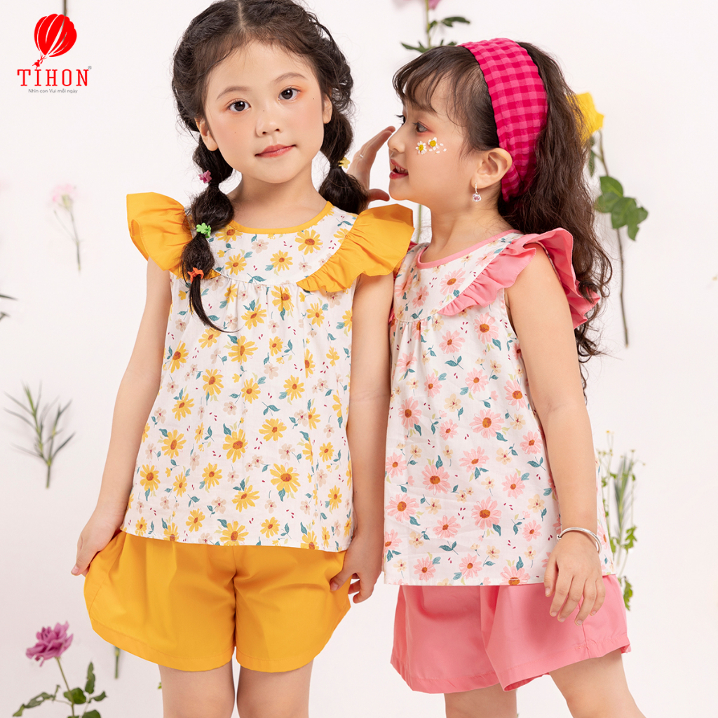 Bộ quần áo cho bé gái TIHON phong cách Hàn Quốc siêu dễ thương Mặc xinh lung linh SET0750370