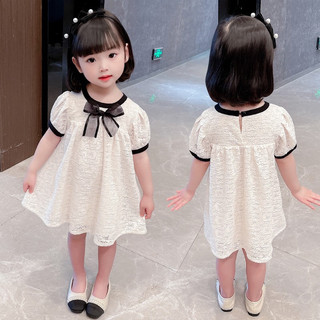 [D01 Hàng mới] Đầm ren trắng bé gái, váy suông trẻ em ren trắng phong cách Hàn Quốc**Maruka Fashion