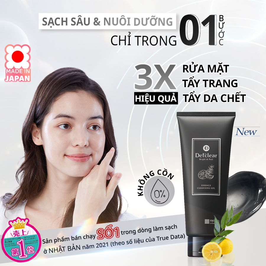 Ảnh GEL LÀM SẠCH 3IN1 THAN HOẠT TÍNH x ĐẤT SÉT Meishoku Detclear Bright & Peel 180ml 3