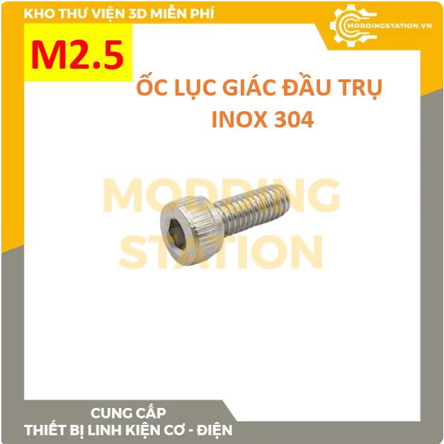 Ốc Lục giác đầu TRỤ inox 304 size M2.5x3, M2.5x4, M2.5x5, M2.5x6, M2 ...