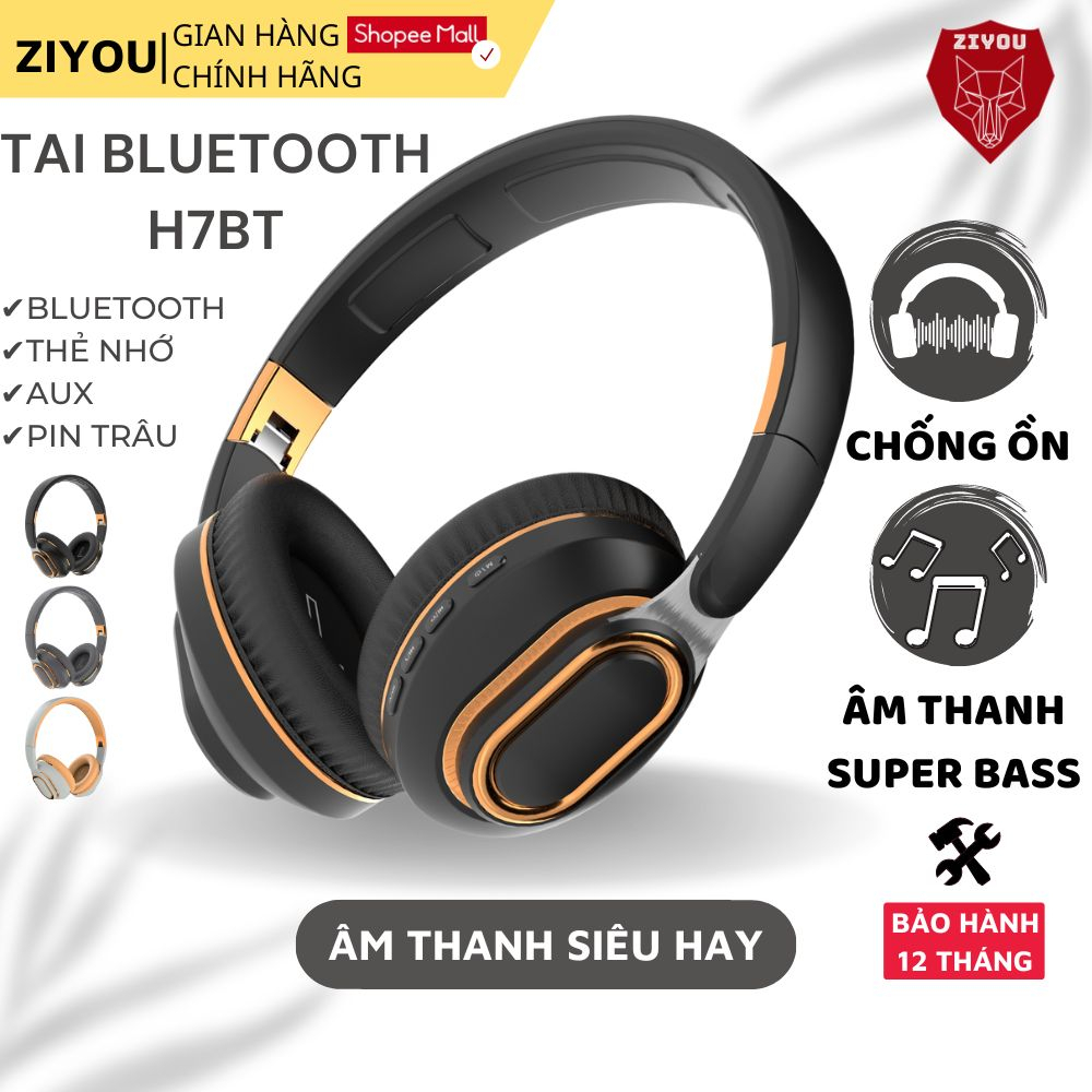 Tai Nghe Chụp Tai Bluetooth H7BT Có Mic Âm Thanh Siêu Hay Cho Điện Thoại,  Laptop Máy Tính PC