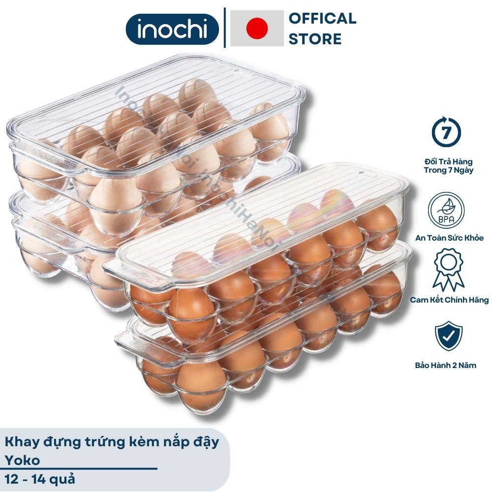 Khay đựng trứng hộp lưu trữ có nắp đậy trong suốt inochi tủ lạnh thông minh sang trọng dùng trong gia đình