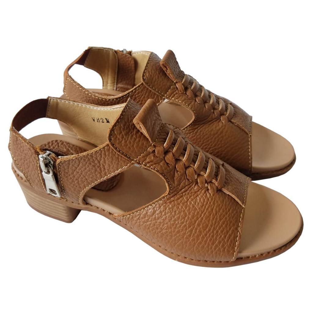 Giày Sandal Cao Gót Nữ BIGGBEN Da Bò Thật Cao 4 Phân HKD679