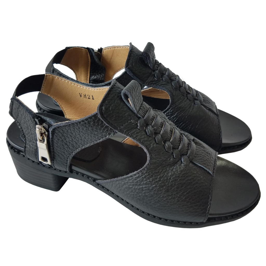 Giày Sandal Cao Gót Nữ BIGGBEN Da Bò Thật Cao 4 Phân HKD679