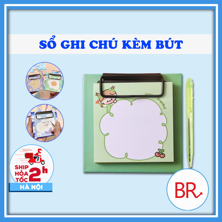 Set 50 giấy note ghi chú dễ thương tặng kèm bút-Giấy nhớ dán tự dính ...