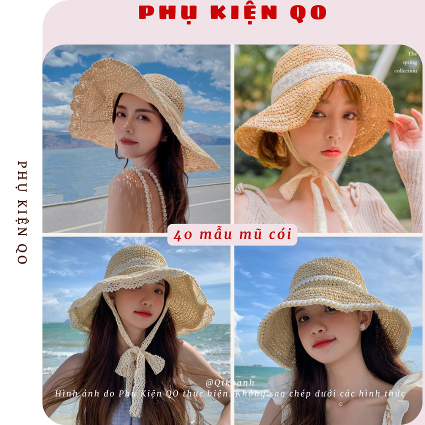 [MỞ BÁN ] Túi cói - Mũ cói đi biển, nón cói che nắng phong cách vintage T12M11