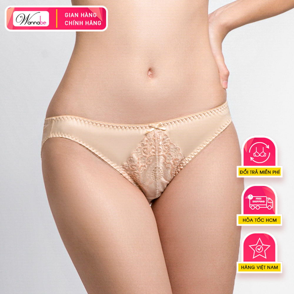 Quần lót cotton Wannabe ql318 phối ren hoa văn xin xắn