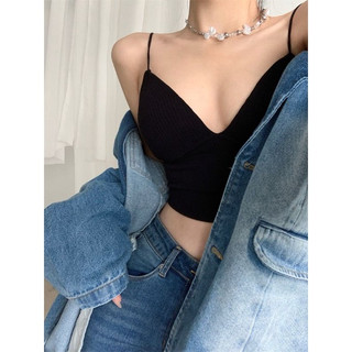 .Áo Bra 2 Dây  Mảnh Cotton Tăm Dáng Lửng Có Mút Đệm Ngực  1833.,