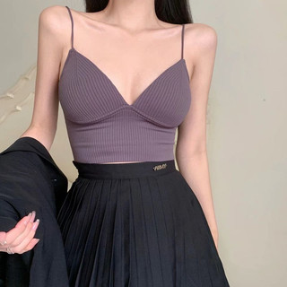 .Áo Bra 2 Dây  Mảnh Cotton Tăm Dáng Lửng Có Mút Đệm Ngực  1833.,