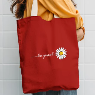 Túi vải Canvas iCase size 32x42cm bộ sưu tập Hoa Cúc Đơn Sơ - Nhiều màu