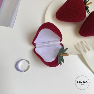[Qùa tặng xinh xắn] Nhẫn Nơ, Nhẫn Gấu, Hộp Đựng Nhẫn Dâu Tây Hot Trend LINDO