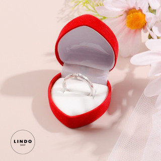 Nhẫn Nơ, Nhẫn Gấu, Hộp Đựng Nhẫn Dâu Tây Hot Trend, Hộp Đựng Nhẫn Trái Tim Đơn Giản, Xinh xắn LINDO