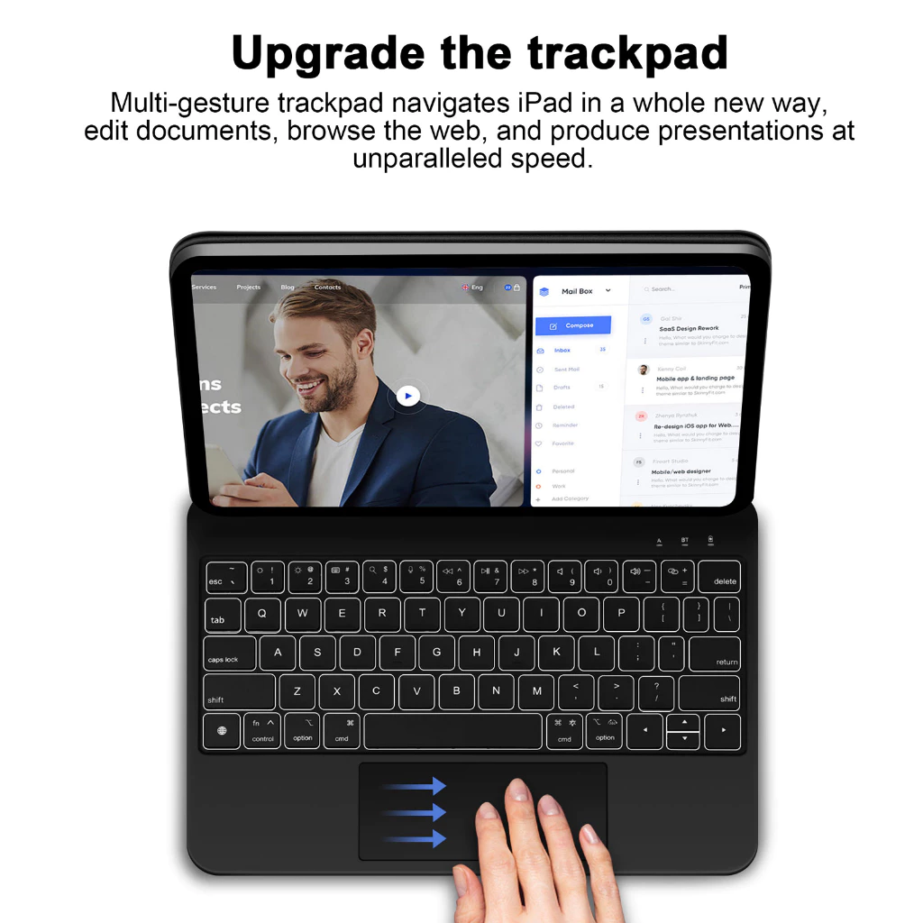 【bảo hành tại địa phương】Bàn phím GOOJODOQ Bluetooth cho Hộp đựng bàn phím ma thuật cho iPad Air 4 Pro 11 12.9 2021