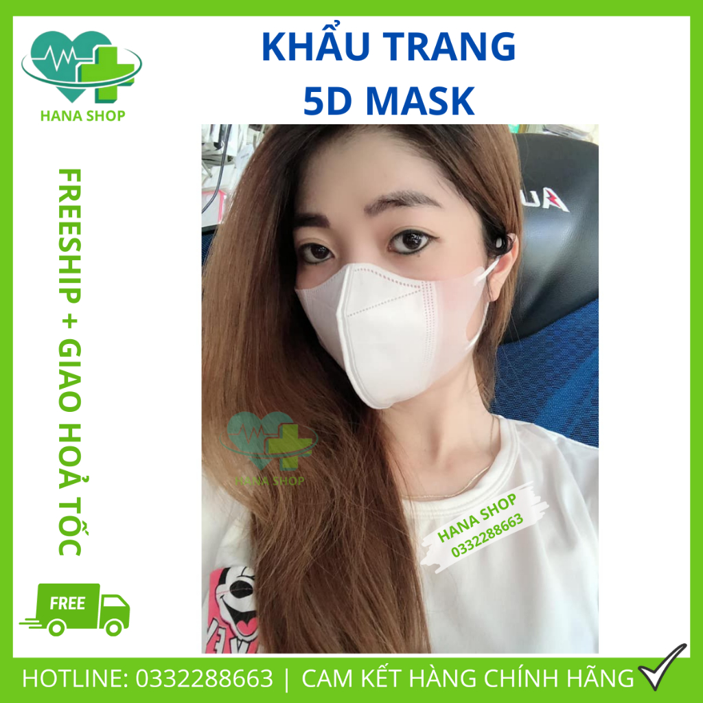 set 100 cai khau trang 5d mask seiko hang cao cap vai khong det 3 lop loc bui